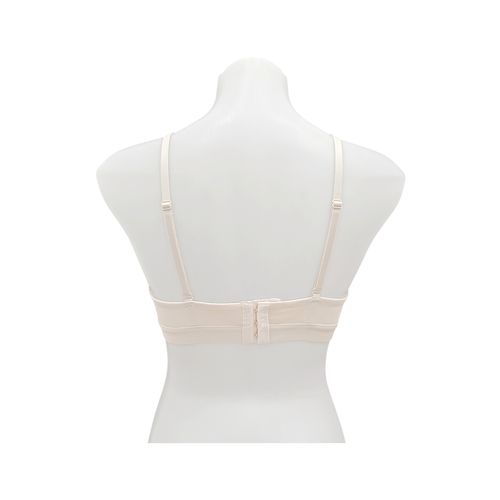 Brasier color rosa de escote en V sin varillas para mujer