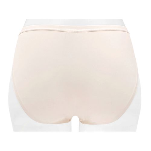 Panty color rosa tipo bikini con detalle de encaje para mujer