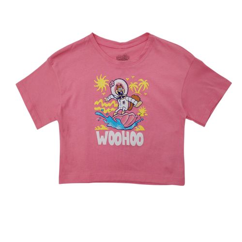 Camiseta en color rosa con mangas cortas para niña