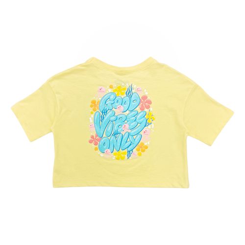Camiseta en color amarillo con mangas cortas para niña