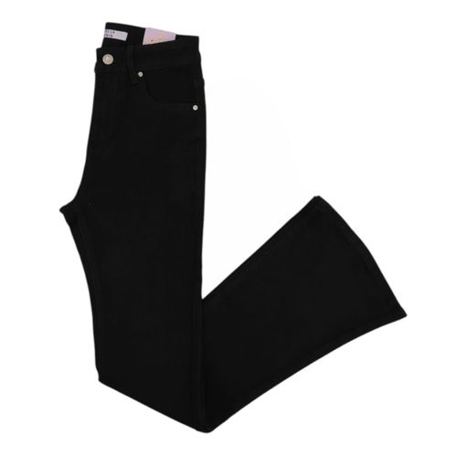 Flare jeans color negro cintura alta para mujer