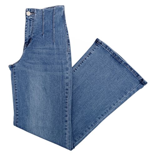 Wide leg jeans lavado para mujer