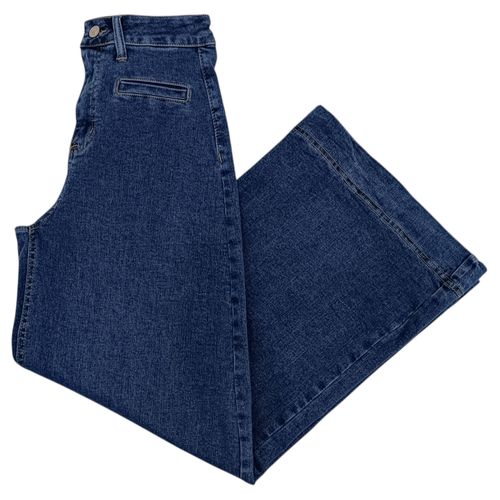 Wide leg jeans color azul para mujer