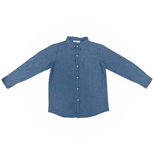 Camisa denim color azul con mangas largas para niño