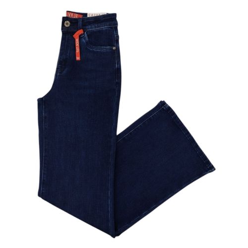 Wide leg jeans color azul oscuro para mujer