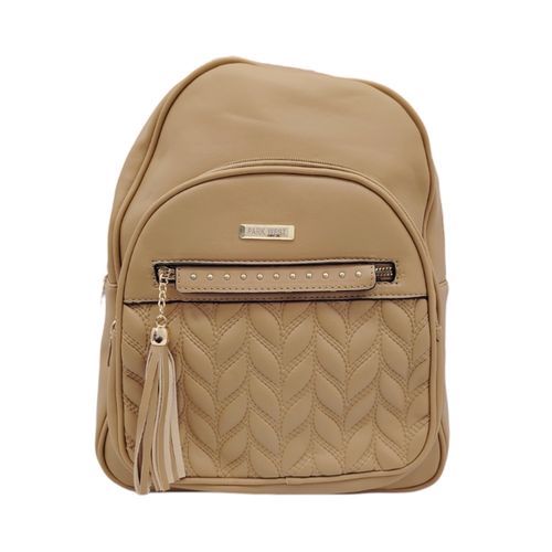 Backpack en color beige con textura para mujer