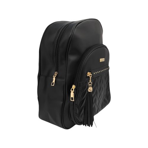 Backpack en color negro con textura para mujer