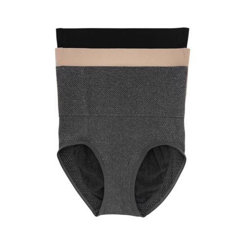 Set de 3 fajas tipo panty en multicolor con estilo alto moldeadora para mujer