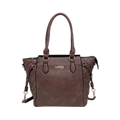Cartera Carven color café con estilo tote para mujer