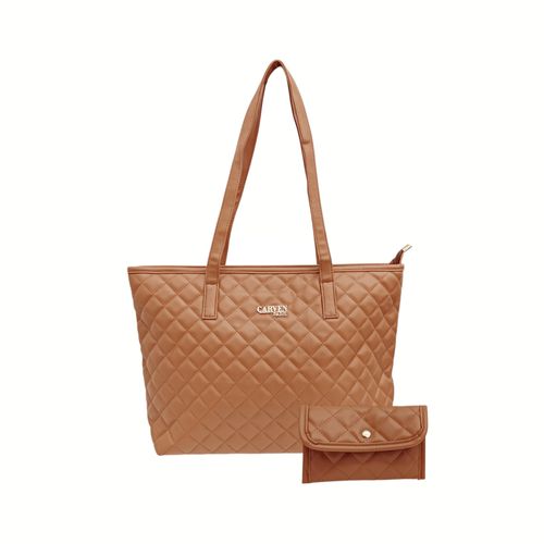 Cartera Carven color camel con estilo tote para mujer
