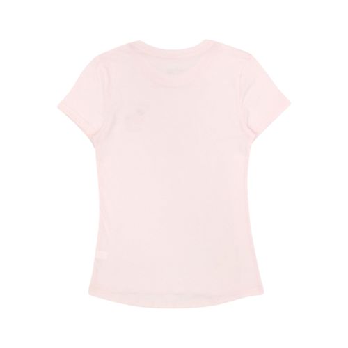 Camiseta color rosa de cuello redondo y mangas cortas para niña