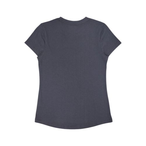 Camiseta color gris estampada de cuello redondo y mangas cortas para niña