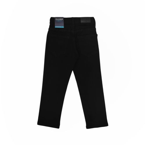 Straight fit jeans en color negro sólido para niño