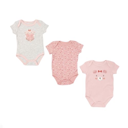 Set de mamelucos multicolor para bebé niña