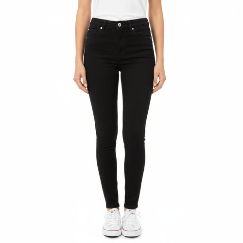 Skinny jeans color negro cintura alta para mujer