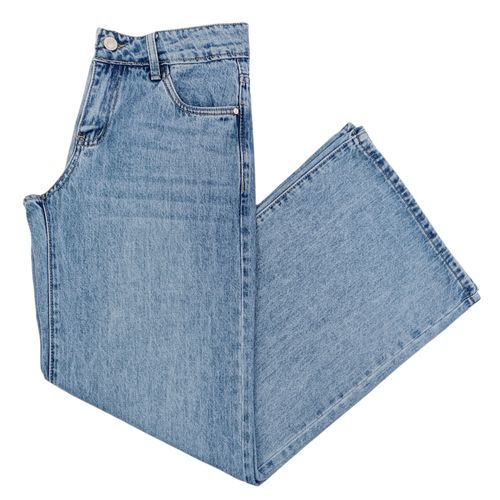 Wide leg jeans color azul claro para mujer