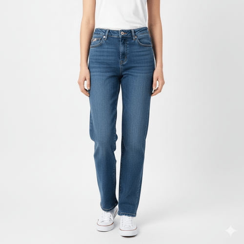 Straight jeans azul lavado hummer para mujer