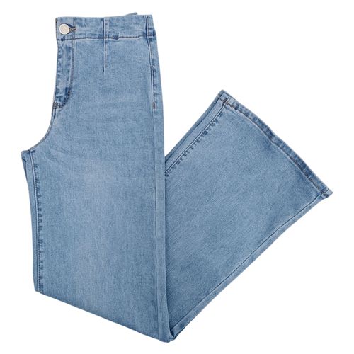 Wide leg jeans sólido para mujer