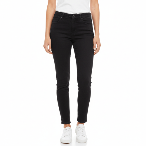 Skinny jeans negro Kalua de tiro alto para mujer