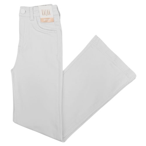 Wide leg jeans blanco de tiro alto para mujer