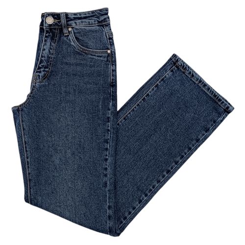 Straight jeans azul oscuro lavado para mujer