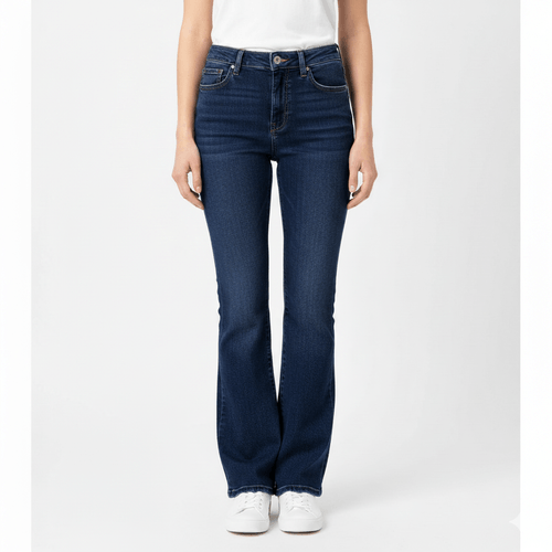 Flare petit jeans azul oscuro lavado Kalua para mujer