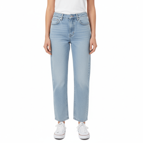 Straight petit jeans azul claro lavado para mujer