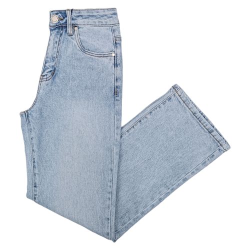 Straight petit jeans azul claro lavado para mujer