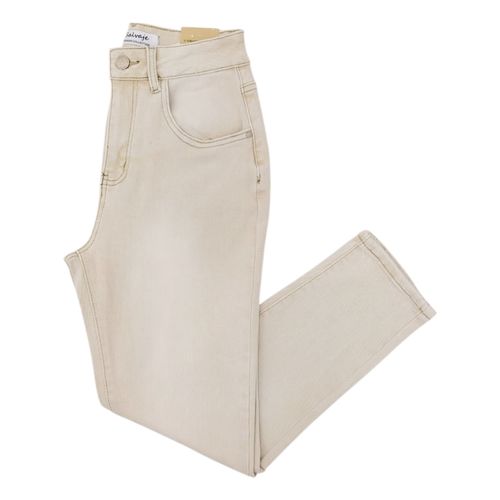 Mom fit jeans color ivory lavado para mujer