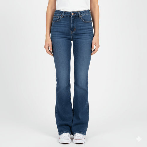 Flare jeans Hummer azul lavado para mujer