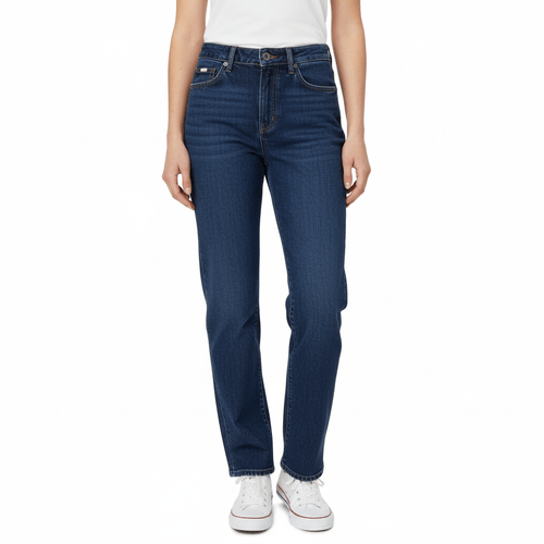 Straight jeans color azul para mujer
