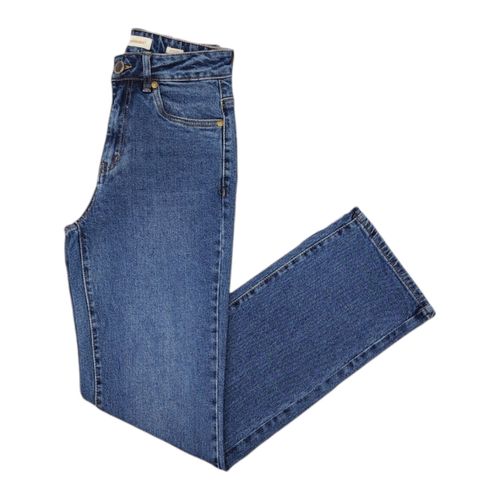 Straight relaxed jeans azul lavado para mujer