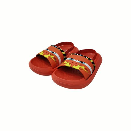 Sandalias playeras con textura en color rojo para niño