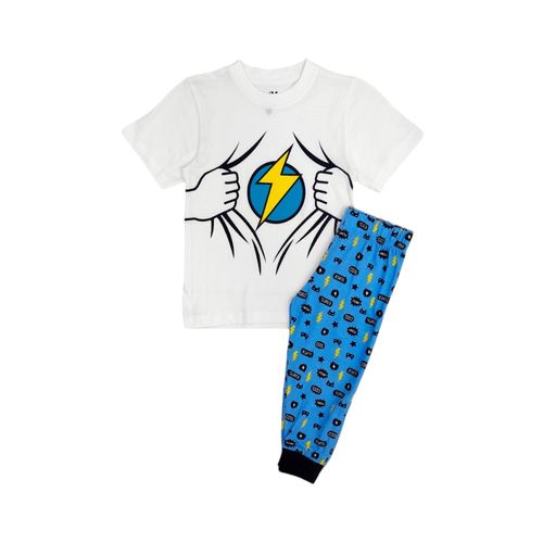 Pijama infantil de dos piezas con diseño divertido y colorido para niño