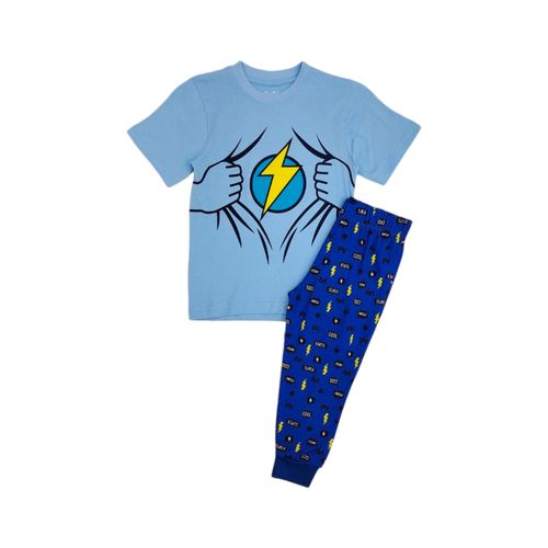 Pijama infantil de dos piezas con diseño divertido y colorido para niño
