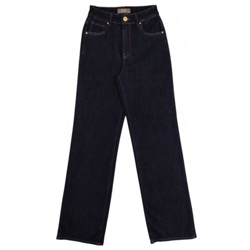 Straight jeans en color azul estilo denim para mujer