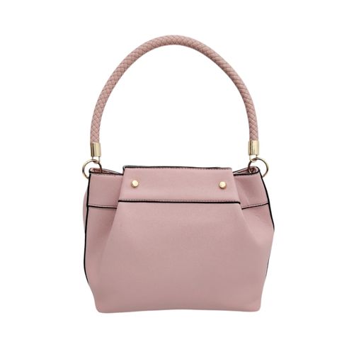 Cartera casual rosa con textura para mujer