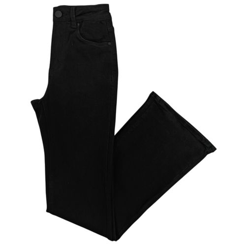 Slim flare jeans color negro de cintura alta para mujer