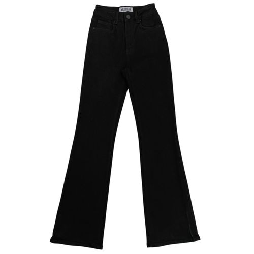 Slim flare jeans color negro de cintura alta para mujer