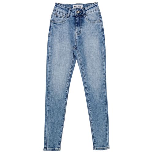 Skinny jeans azul claro lavado para mujer