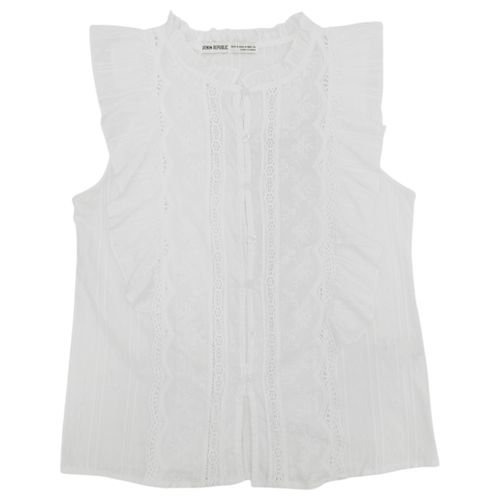 Blusa color blanco casual de tipo bordado para mujer