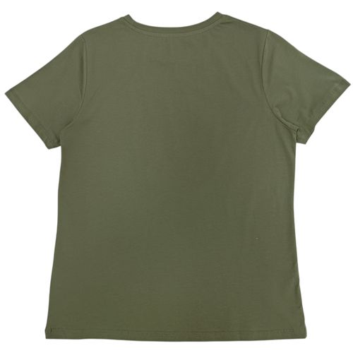Camiseta Most Wanted color verde olivo con cuello redondo de mangas cortas para mujer