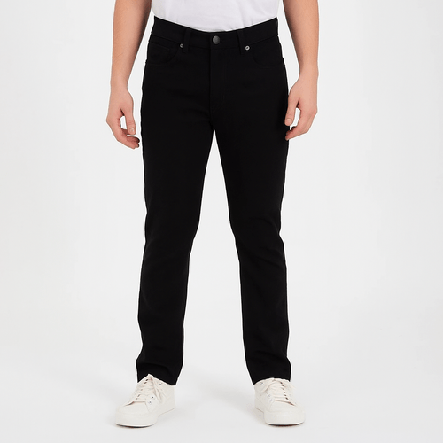 Slim jeans color negro y diseño sólido para hombre