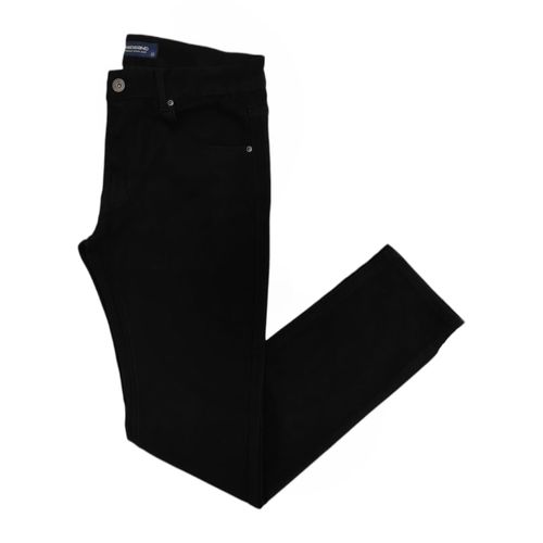 Slim jeans color negro y diseño sólido para hombre