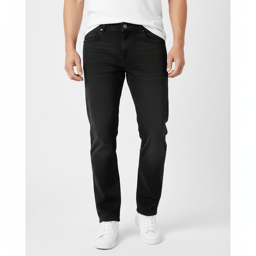 Straight jeans denim en color negro para hombre
