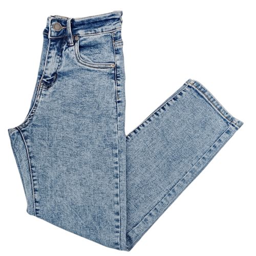 Mom jeans Hummer azul claro lavado para mujer