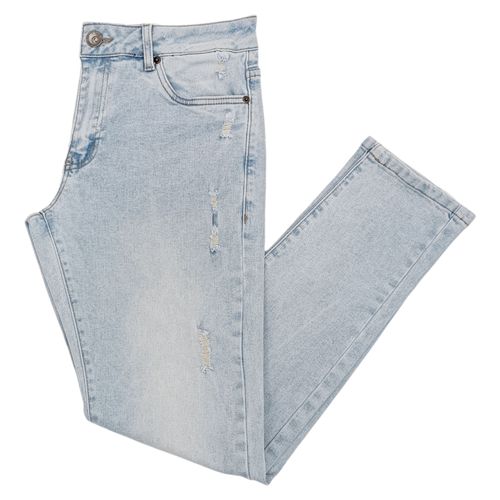 Slim jeans en color azul claro con diseño lavado para hombre