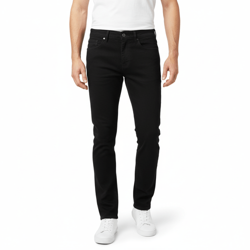 Slim jeans en color negro con diseño sólido para hombre