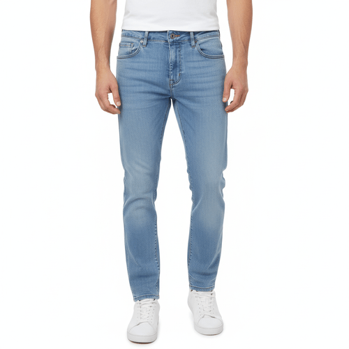 Straight jeans en color azul para hombre