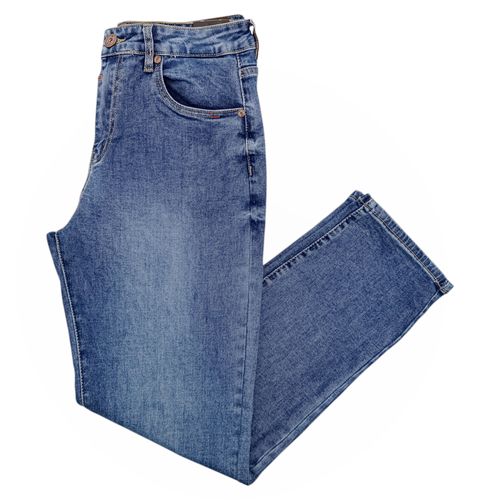 Wide leg jeans en color azul y detalle lavado para hombre
